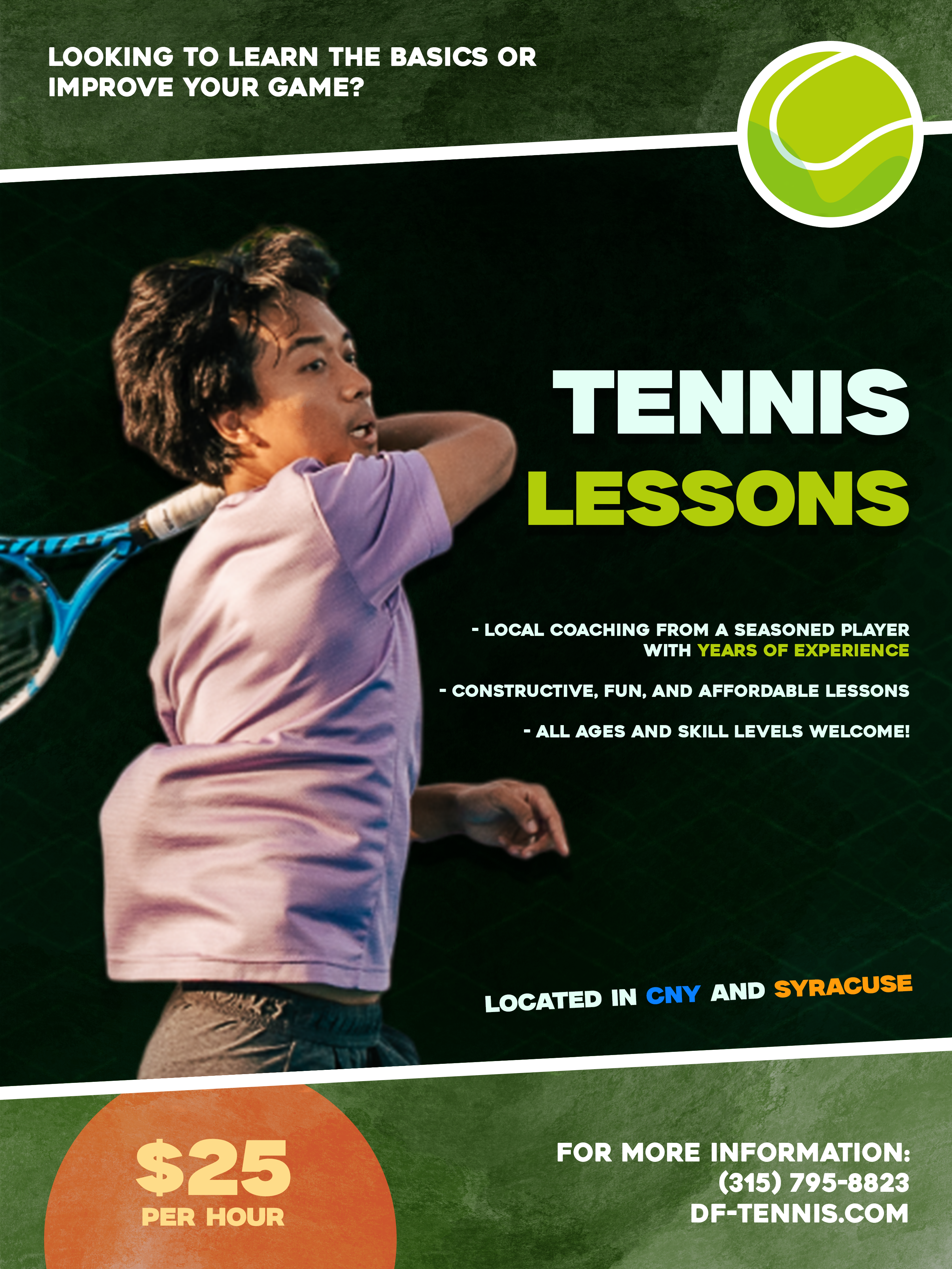 DF Tennis Lessons Ad